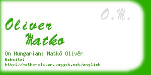 oliver matko business card